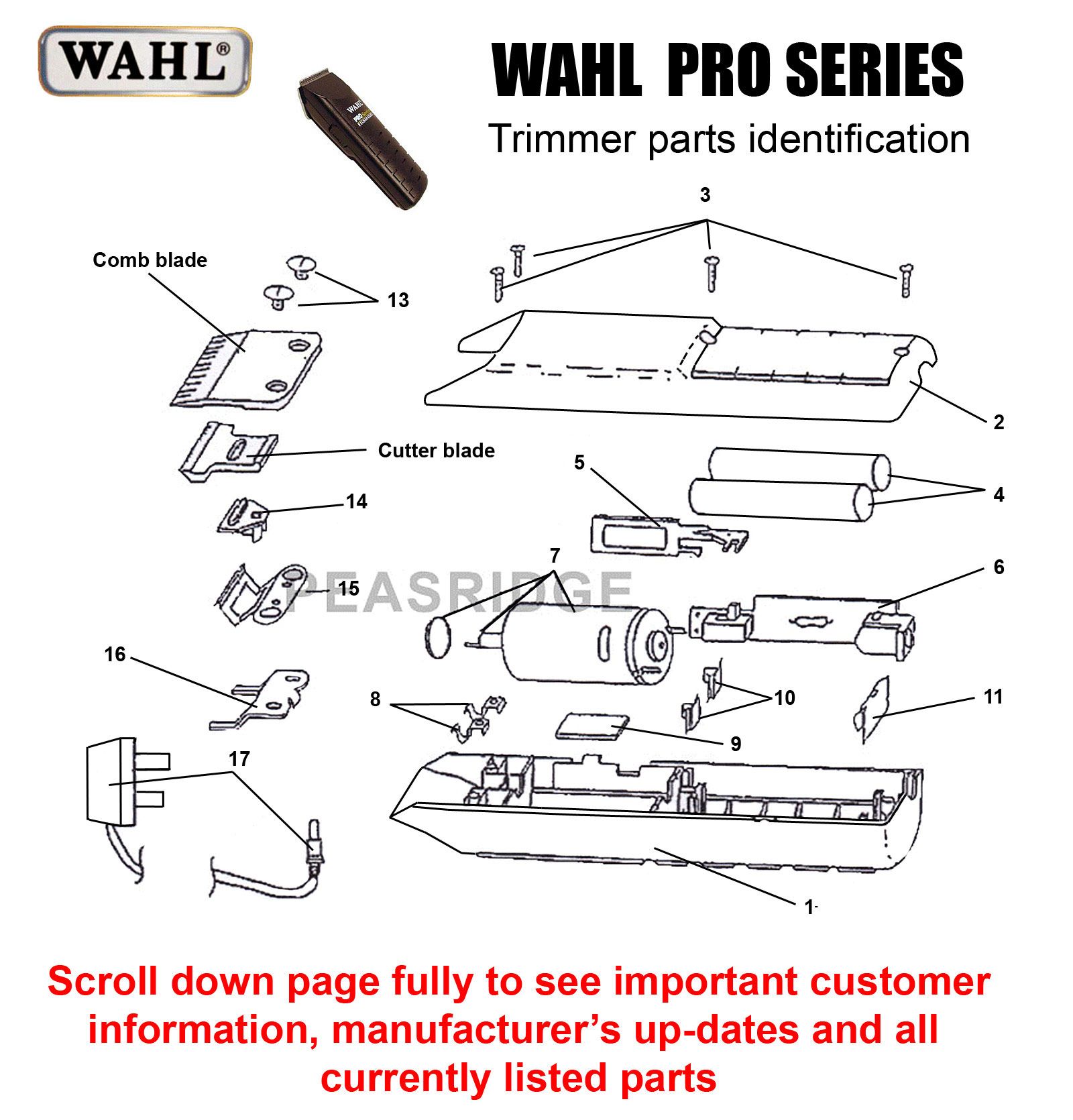 wahl clippers parts